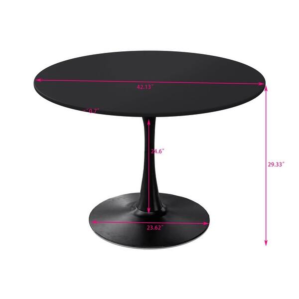 Modern Round Dining Table with Round MDF Table Top and Metal Base - Bed ...