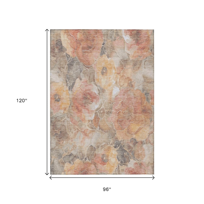 HomeRoots Floral Transitional Rectangle Outdoor Rug