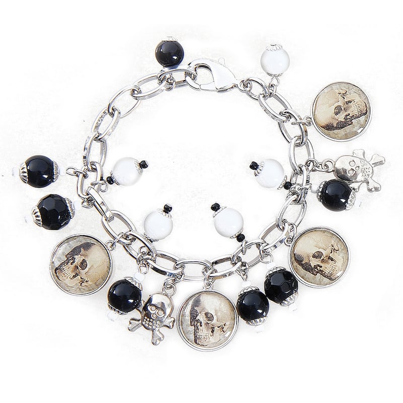 Halloween Scary Charm Bracelet A/2 - Silver - Set of 2