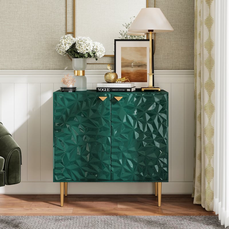 Clihome 2 Door Locker Storage Accent Cabinet - Green