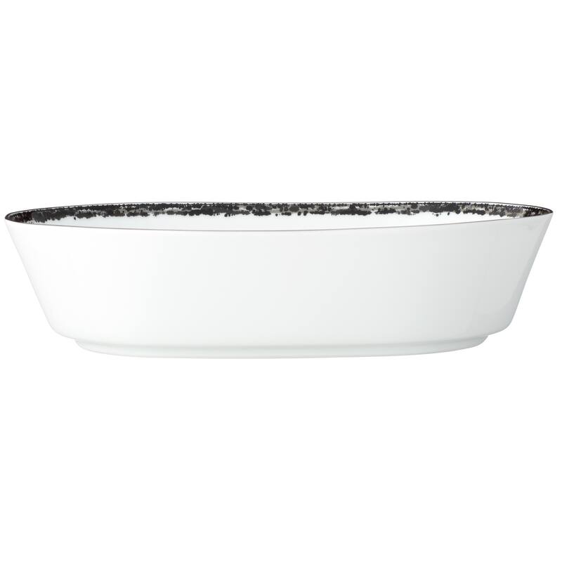 Noritake Rill Oval Vegetable Bowl, 9-3/4", 46 oz - Black