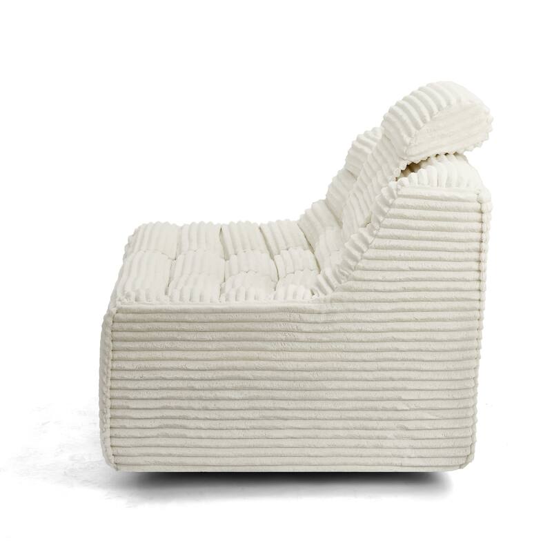 Oversize Swivel Chair Glider Chair with Switchable Head Pillow and Waist Pillow, Soft Plush Lounge Chair Accent Chair