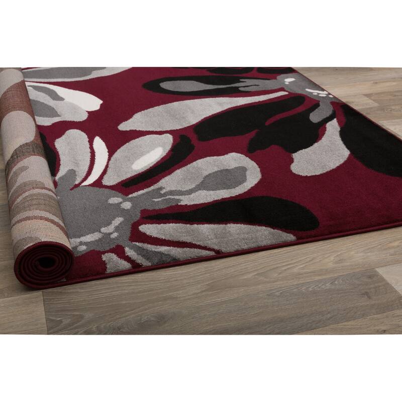 World Rug Gallery Contemporary Modern Flowers Area Rug