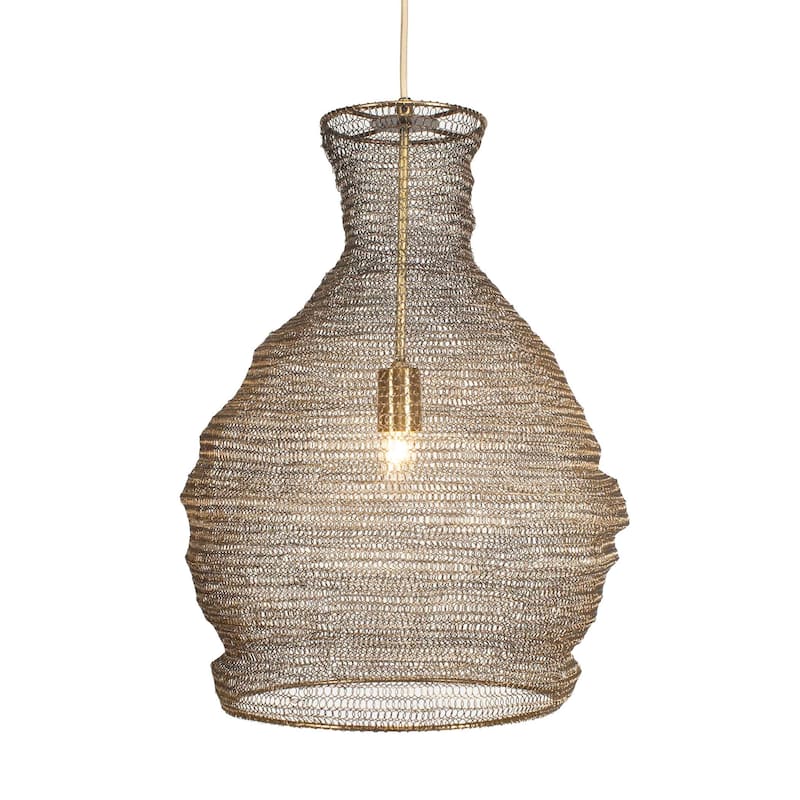 Uttermost Murmur Woven Brass 1 Light Pendant - N/A