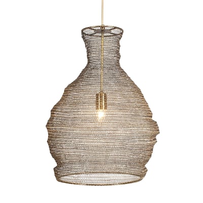 Uttermost Murmur Woven Brass 1 Light Pendant - N/A
