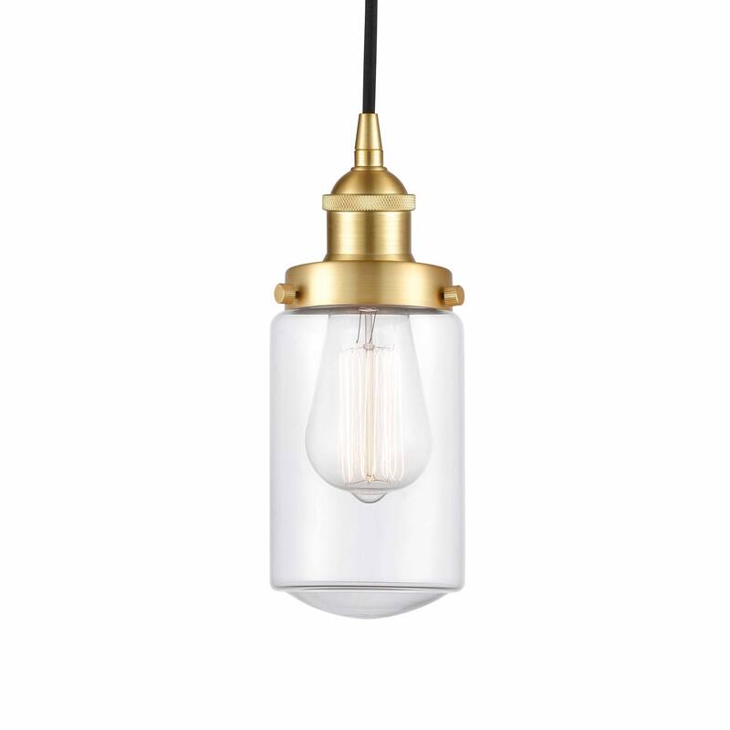 Innovations Lighting 616-1PH-10-5 Dover Pendant Dover 5" Wide Mini - Satin Gold / Clear