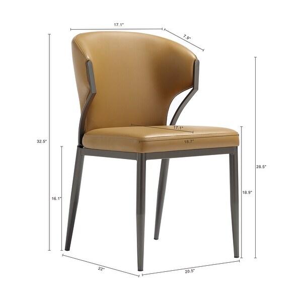 Manhattan Comfort Kirsten Vegan Leather Metal Dining Chair - Bed