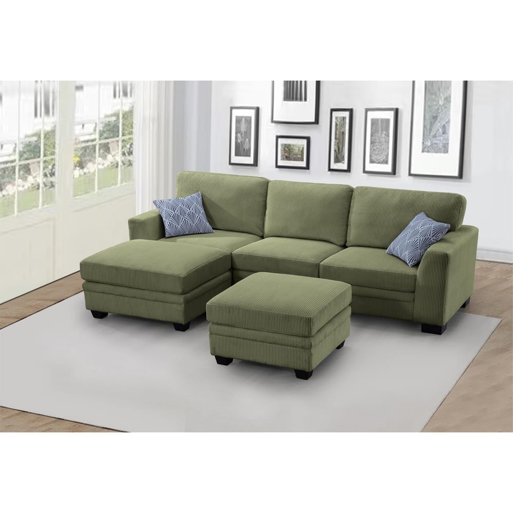 5 PCS Corduroy Flexible Combination Sectional Sofa Couch
