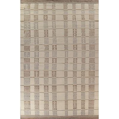 Moroccan Modern Large Area Rug Hand-Knotted Wool Carpet - 11'10"x 16'0"