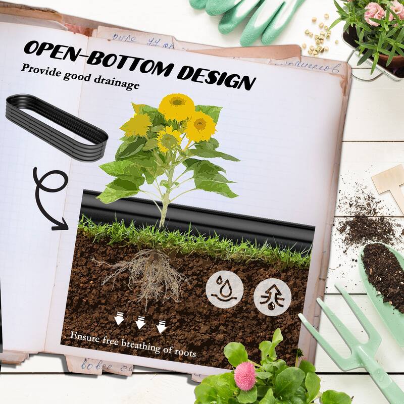 Galvanized Steel Raised Garden Bed with Modular Design