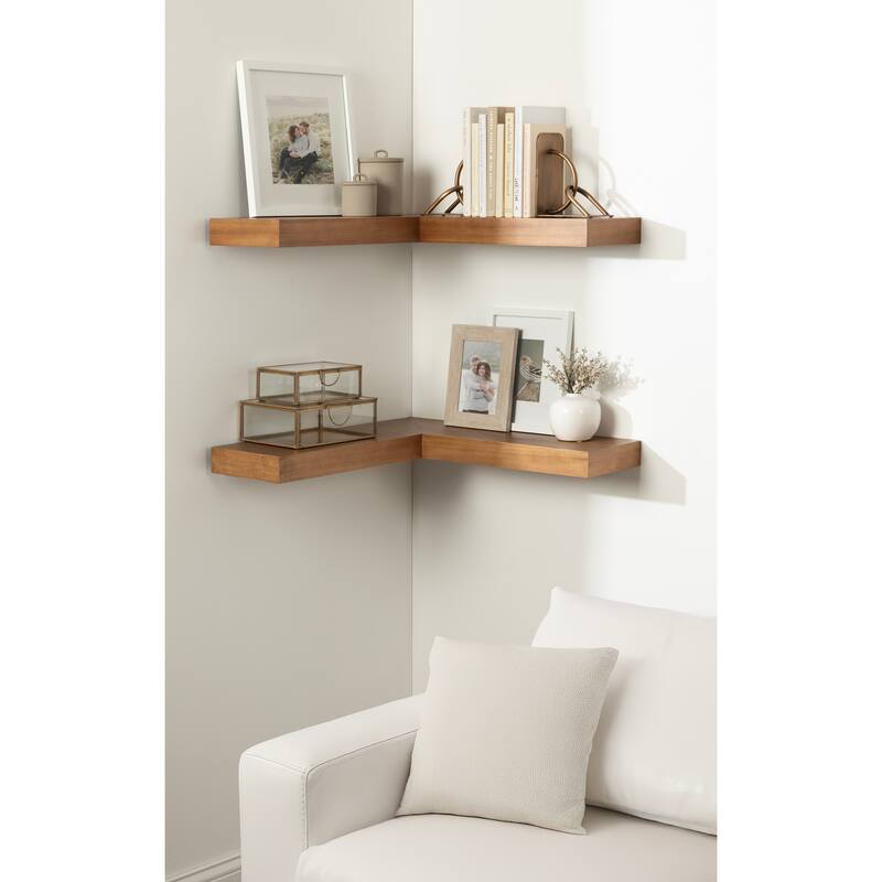Kate and Laurel Havlock Wood Shelf Set