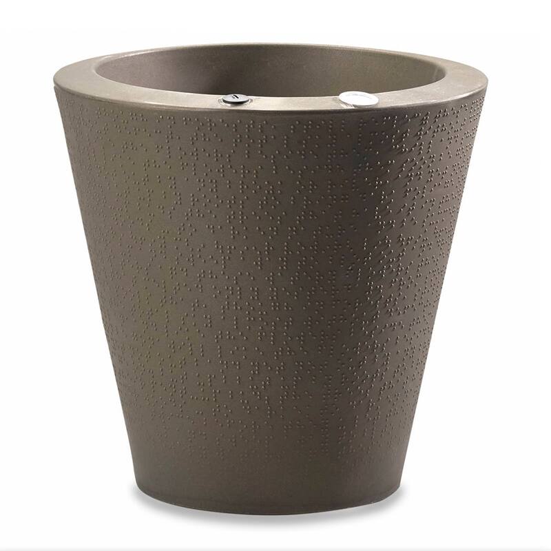 TruDrop Dot Self Watering Round Planter with Water Level Indicator - 26 in - Old Bronze