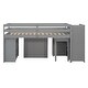 preview thumbnail 16 of 49, Twin Loft Bed with Desk, Storage Drawers, and Shelves, Compact Pine Frame