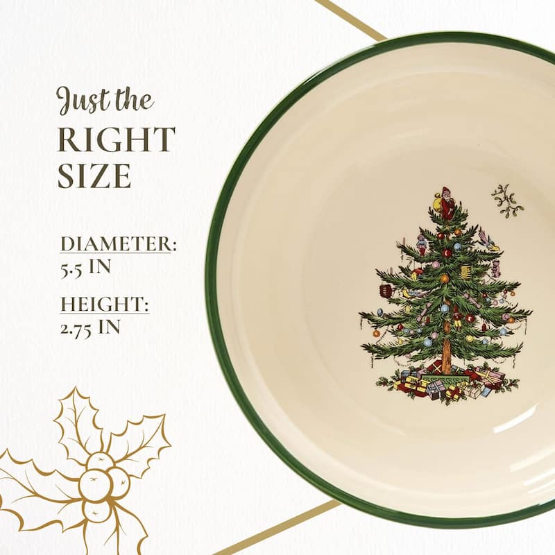 Spode Set of 4 Christmas Tree Stacking Bowl - 5.5" D x 2.75" H