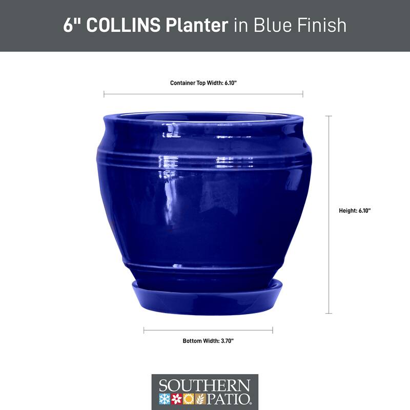 Southern Patio Collins Ceramic 6.1-inch Planter