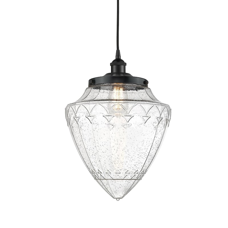 Innovations Lighting 616-1PH-17-12 Bullet Pendant Bullet 12" Wide - Matte Black / Seedy