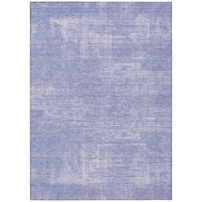 Machine Washable Indoor/ Outdoor Chantille Abstract Solid Rug