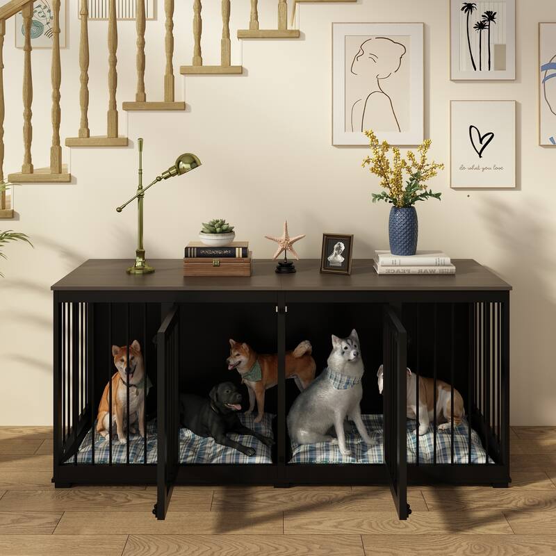 Multi-functional Pet Crate with Secure Locks - Versatile Color Console