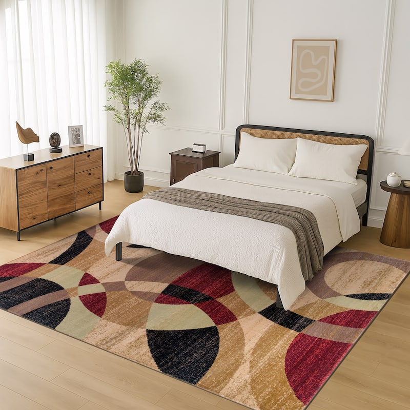 World Rug Gallery Geometric Circles Area Rug