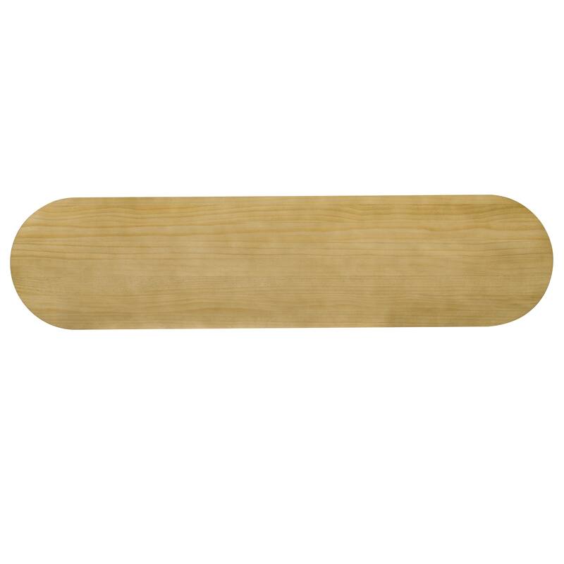 Modern Entryway Table, Striped Design Sofa Table with 2 Drawers and Adjustable Legs, for Living Room, Hallway and Foyer, Natural