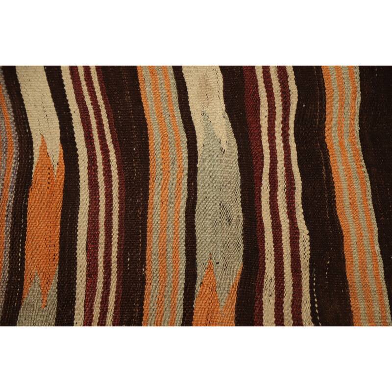 Hand Woven Oriental 100% Wool Carpet Southwestern Tribal Brown Kilim Area Rug - 7' 11'' X 4' 9''