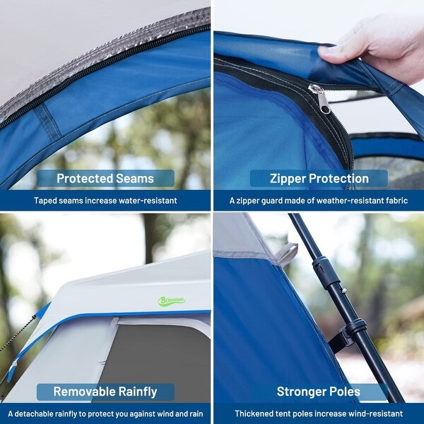 Instant Cabin Tent, 6 Person Camping Tent Setup in 60