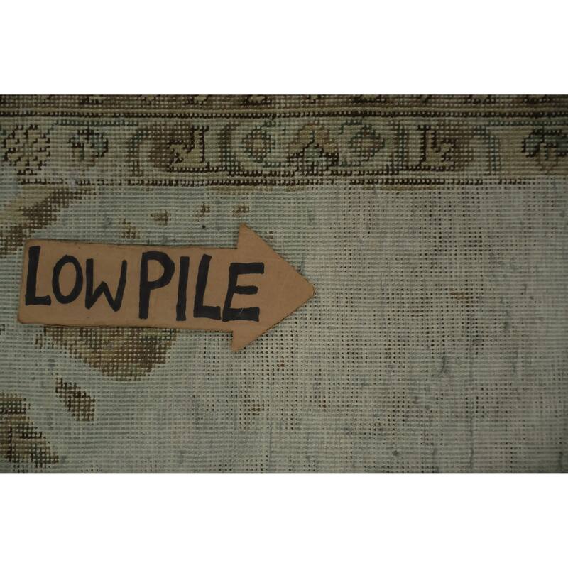 Hand Knotted Oriental 100% Wool Carpet Traditional Floral Green Tabriz Area Rug - 12' 7'' X 9' 3''