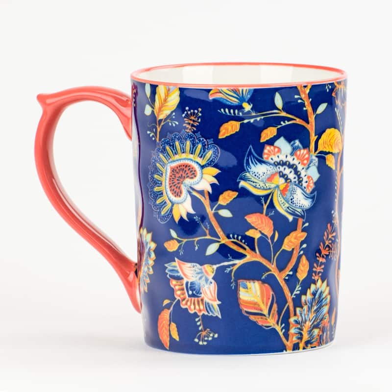 10 Strawberry Street Sylvie Flora Mugs, Set of 4