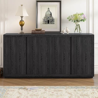 63" Ash Veneer Four-Door Buffet/Sideboard for Hallway, Entryway, Living Room