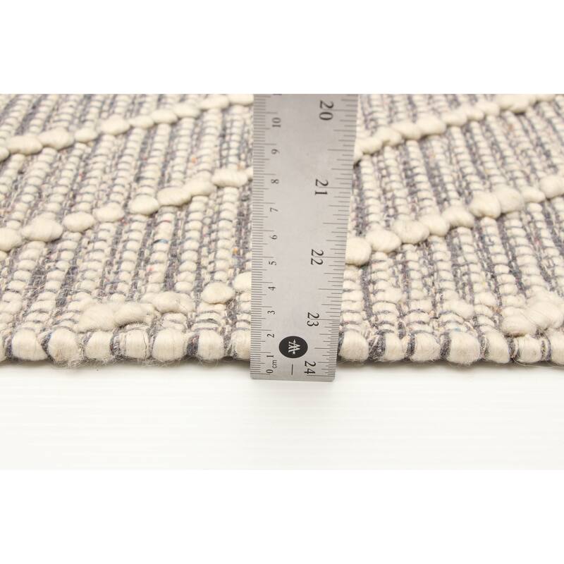 ECARPETGALLERY Braid weave Sienna Grey Wool Rug - 5'0 x 8'5