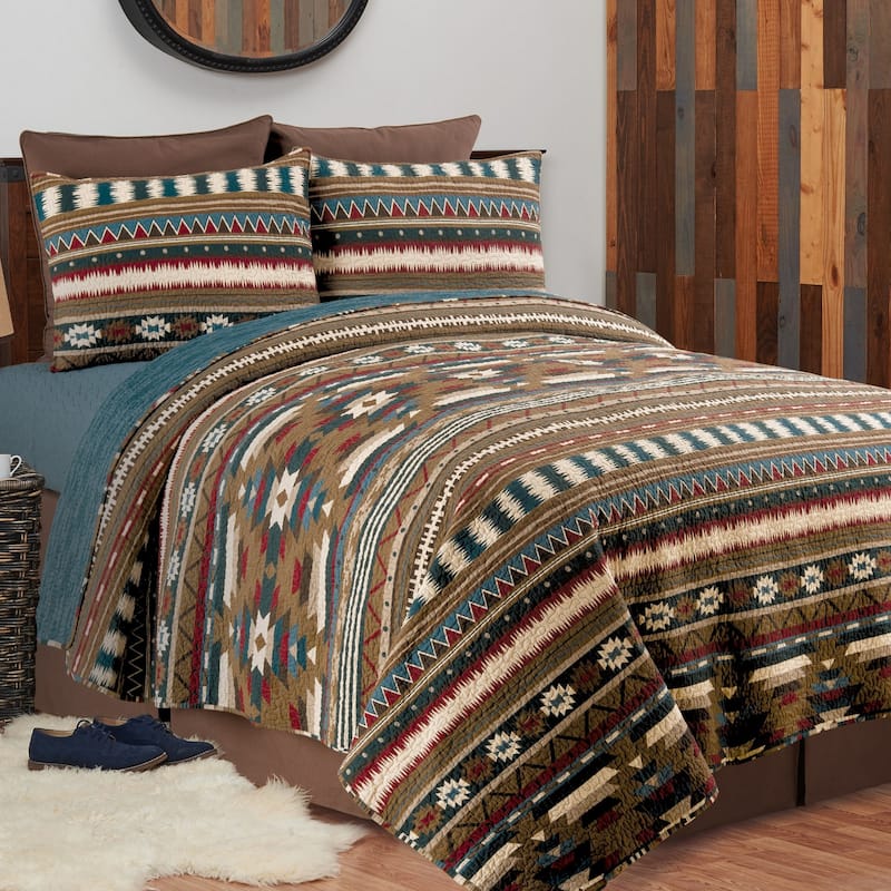 Wyatt Cotton Cotton Quilt Set - Reversible and Machine Washable