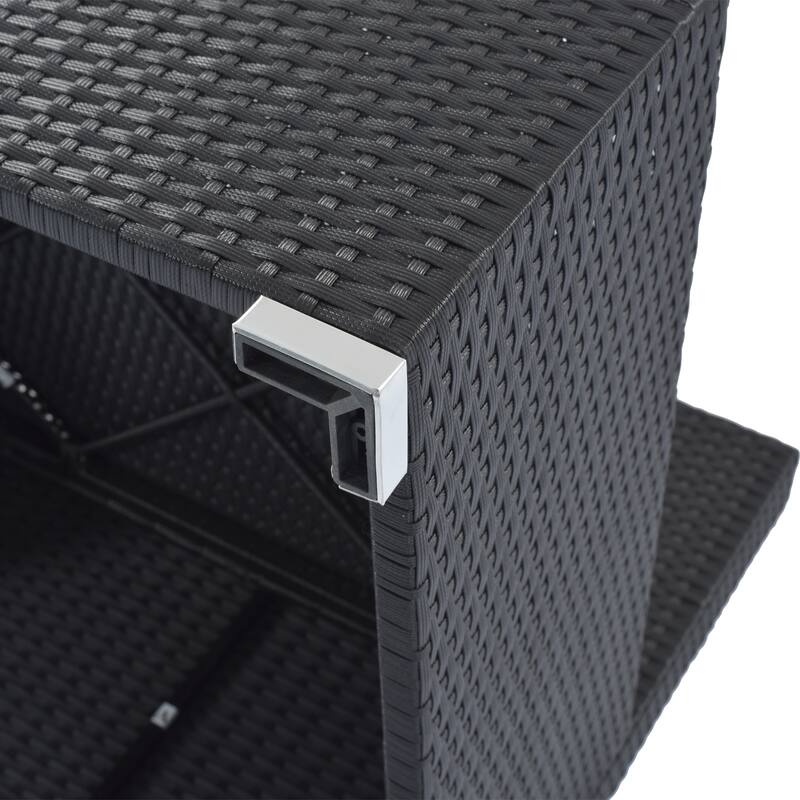 8-Pieces Outdoor Modular Sectional Sofa Sets Wicker Sectional Sofa Set Conversation Set with Tempered Glass Coffee Table