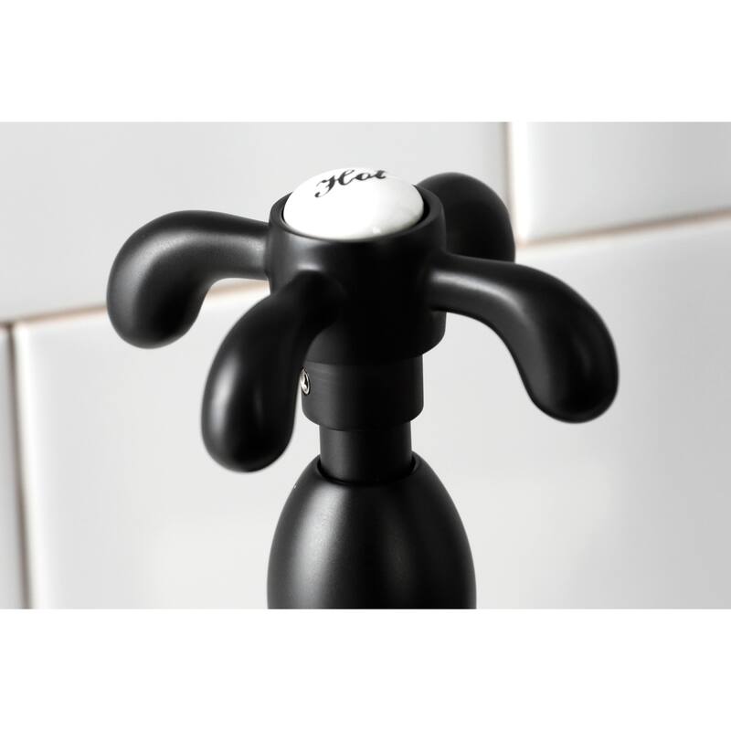 Kingston Brass French Country Bridge Kitchen Faucet with Brass Sprayer