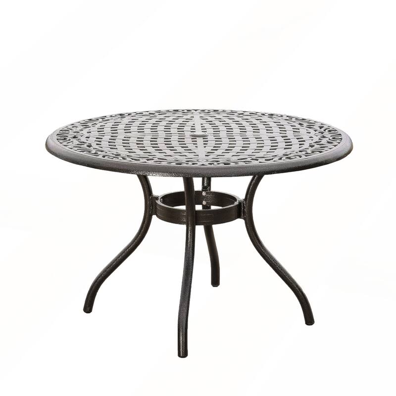 Contemporary Cast Aluminum Patio Dining Set Weather Resistant