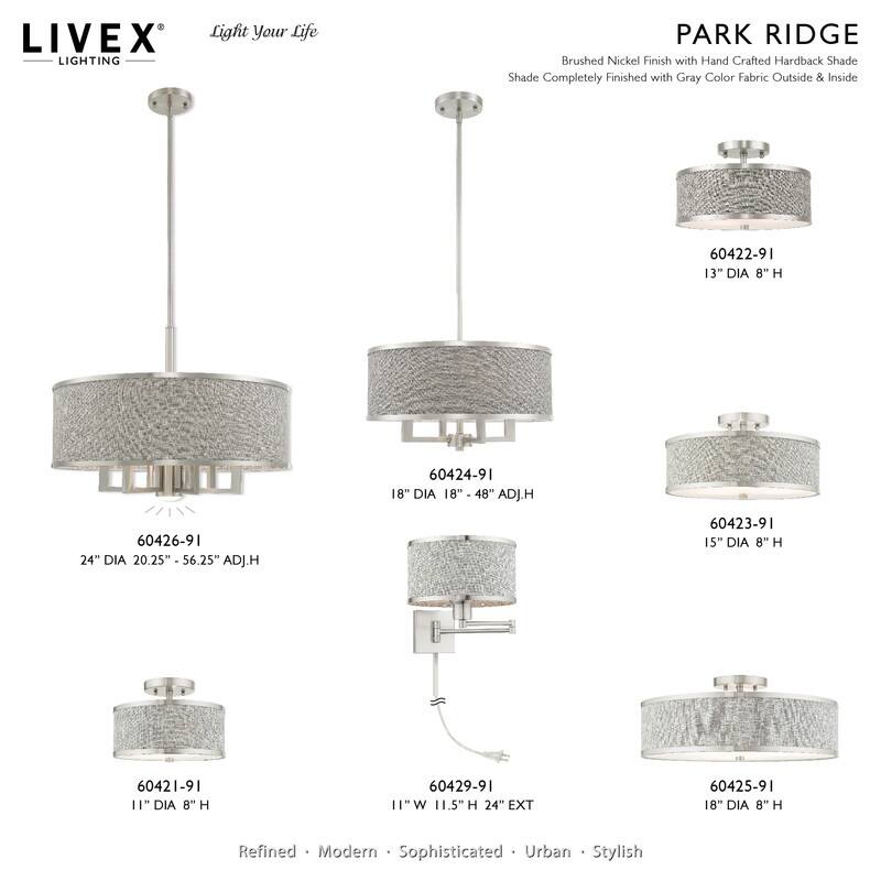 Livex Lighting 2-light Fabric Shade Ceiling Mount, 60422, 62627, 60412, 60402