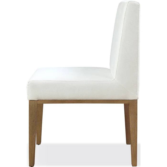 Seabourne Modern Upholstered Dining Side Chair & Arm Chair in White Pearl & Bisque