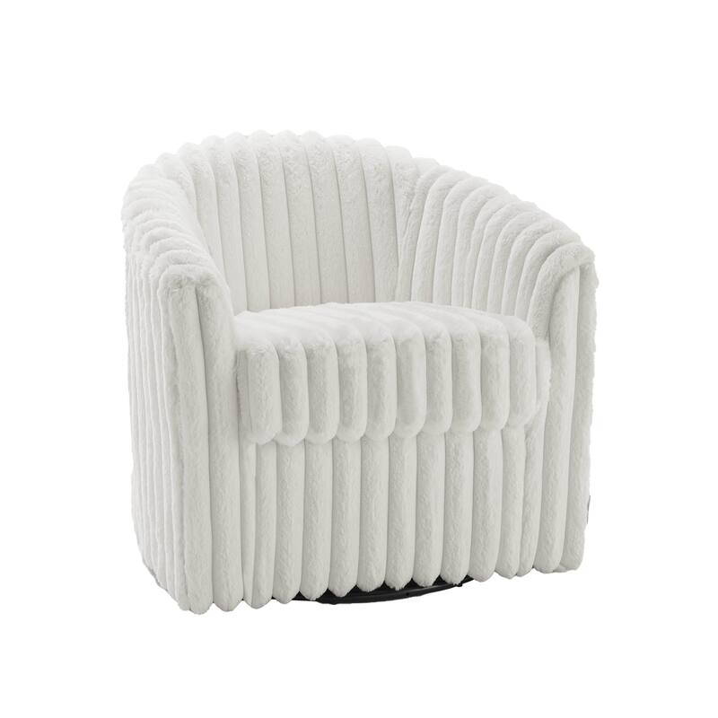 Modern Cotton Flannel Swivel Accent Chair Plush Barral Chair
