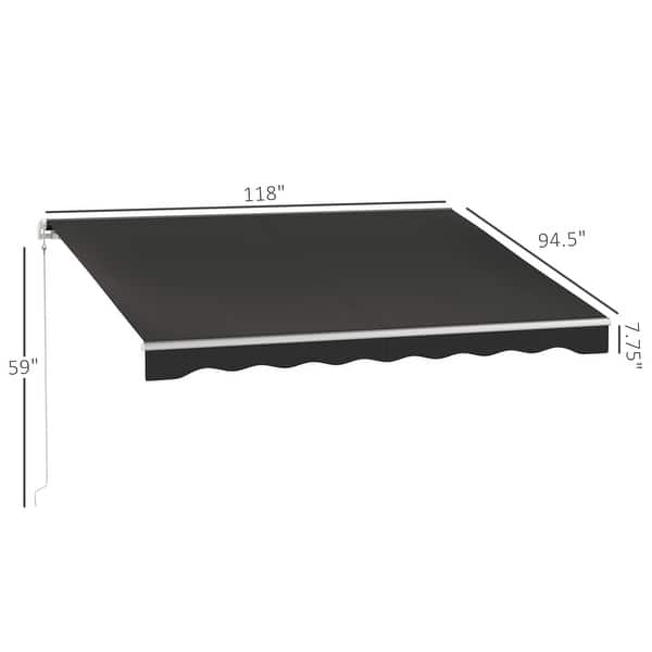 dimension image slide 1 of 4, Outsunny 10' x 8' Electric Awning, Retractable Awning, UV Protection Sun Shade Shelter with Remote Controller