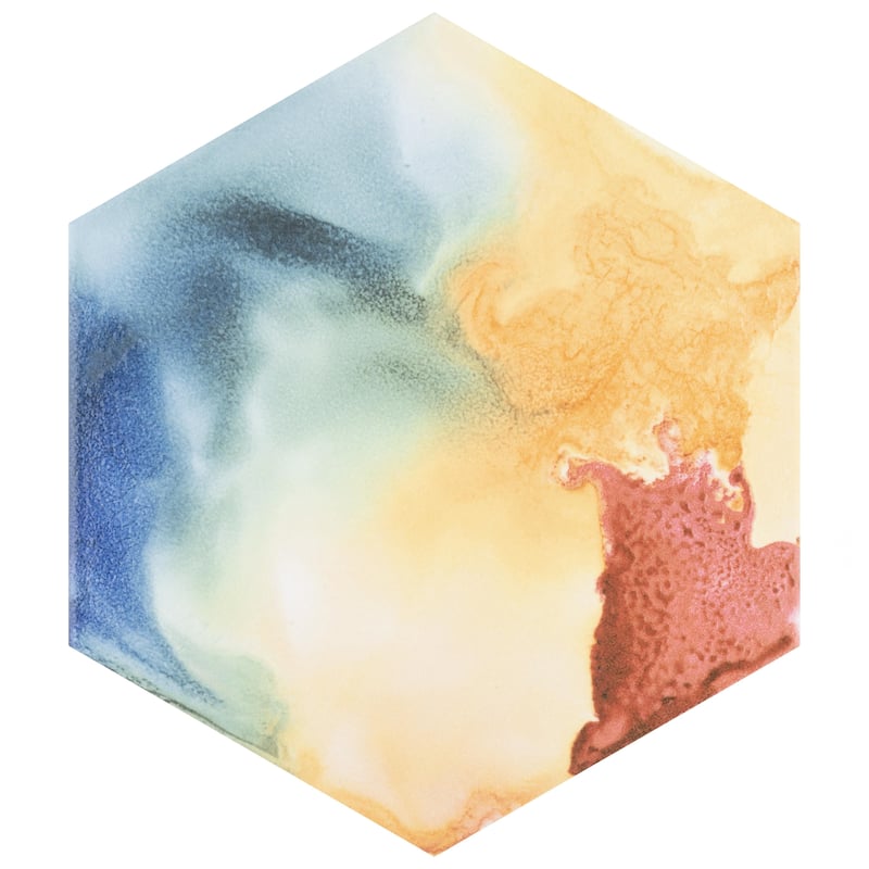 Merola Tile Raktion Hex Decor 8-5/8" x 9-7/8" Porcelain Floor and Wall Tile