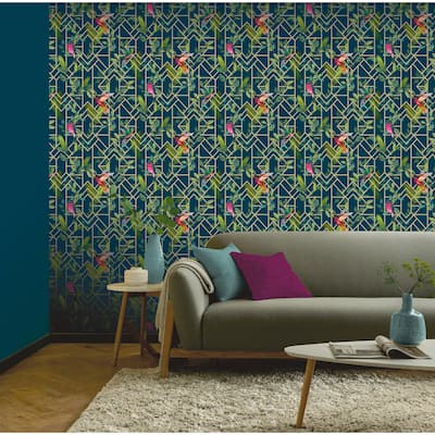 Arthouse Deco Tropical Geometric Unpasted Wallpaper