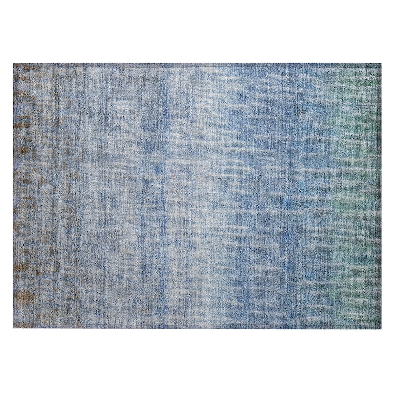 Machine Washable Indoor/ Outdoor Contemporary Ombre Chantille Rug