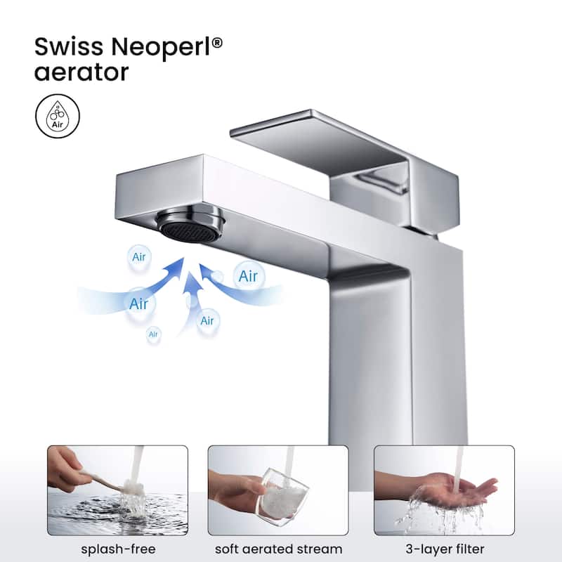 Single Handle Bathroom Sink Faucet with Pop Up Drain