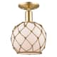 Option Champagne Bronze / White Glass with Brown Rope