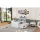 preview thumbnail 15 of 32, Versatility Bed with Storage Headboard, Outlets, Extendable Bed with Twin Trundle with 3 Storage Drawers, Twin Size