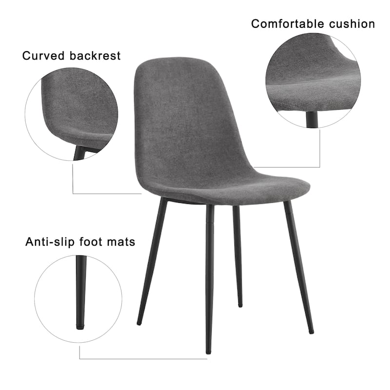 7-Piece Dining Table Set for 6, 55" Wood Kitchen Table with 6 Upholstered Chairs for Dining Room and Small Spaces