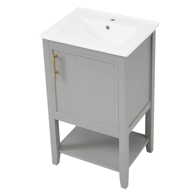 GDFStudio - Ethan Caldwell Compact Freestanding Bathroom Vanity with Smart Storage