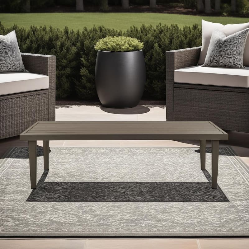 Grenada Brown Aluminum 51" Outdoor Coffee Table
