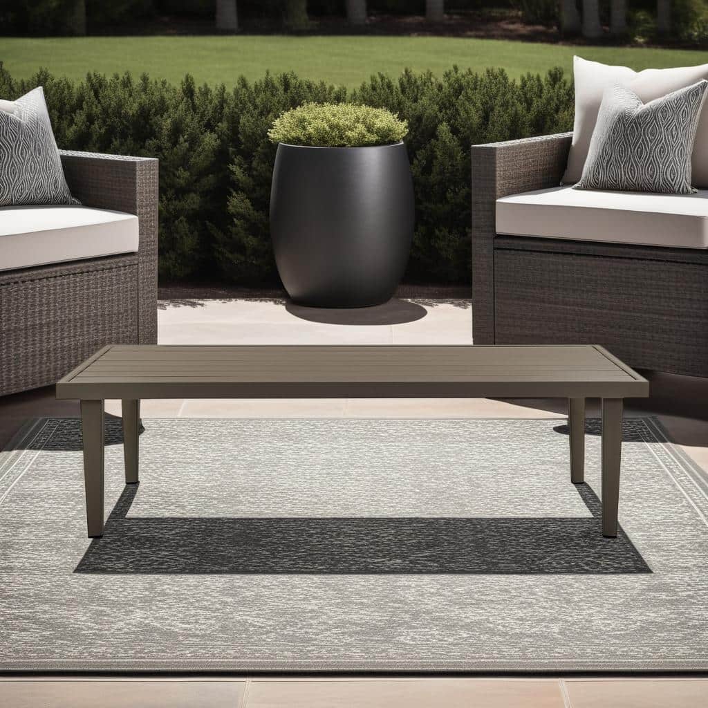 Grenada Brown Aluminum 51" Outdoor Coffee Table