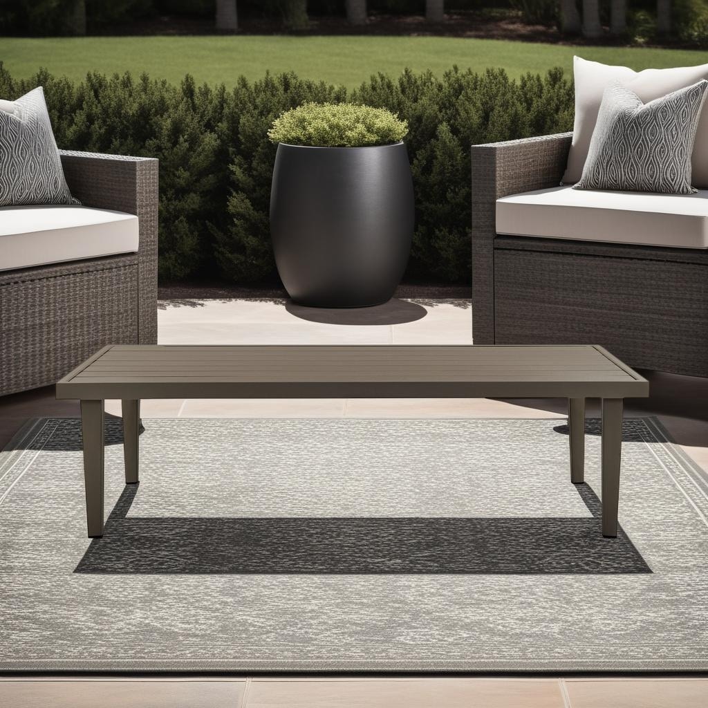 Grenada Brown Aluminum 51" Outdoor Coffee Table