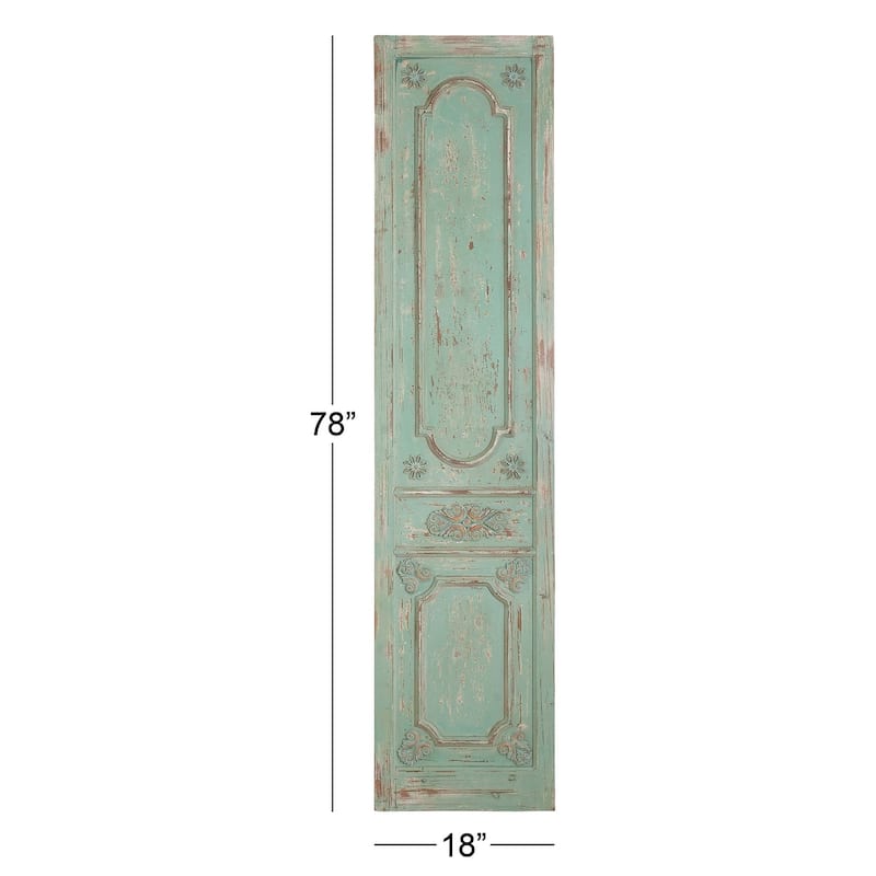 Wood Scroll Antique Door Wall Decor - Green - Roche River Decor